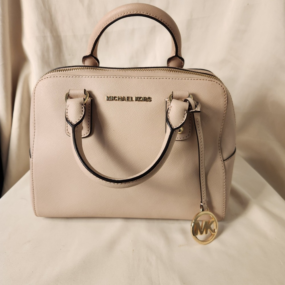 NWT Michael Kors Sandrine Small Saffiano Leather Satchel Crossbody Ballet Pink